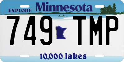MN license plate 749TMP