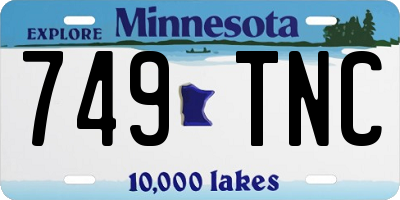 MN license plate 749TNC