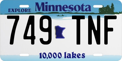 MN license plate 749TNF