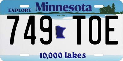 MN license plate 749TOE
