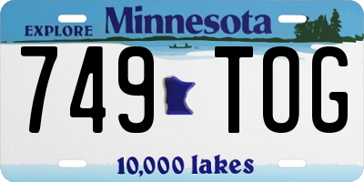 MN license plate 749TOG