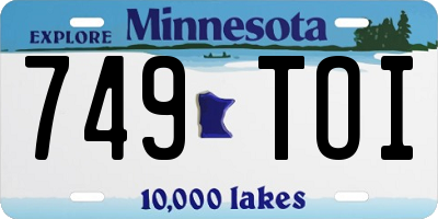 MN license plate 749TOI