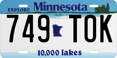 MN license plate 749TOK