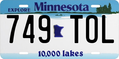 MN license plate 749TOL