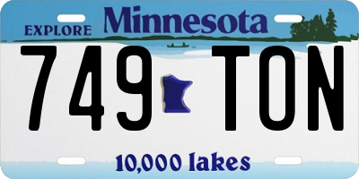 MN license plate 749TON