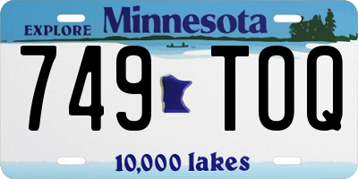 MN license plate 749TOQ