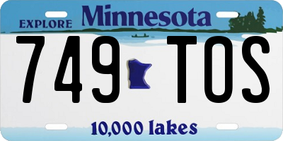 MN license plate 749TOS