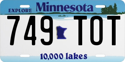 MN license plate 749TOT
