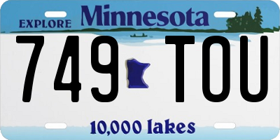 MN license plate 749TOU