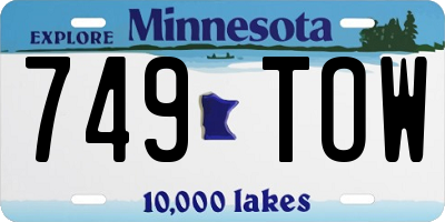 MN license plate 749TOW