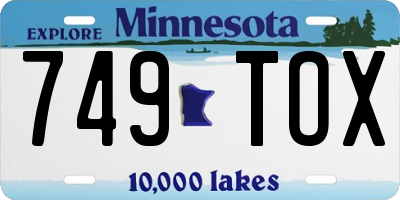MN license plate 749TOX