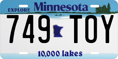 MN license plate 749TOY