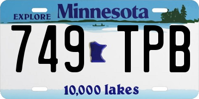 MN license plate 749TPB