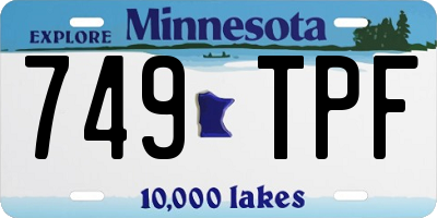 MN license plate 749TPF