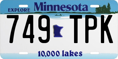 MN license plate 749TPK