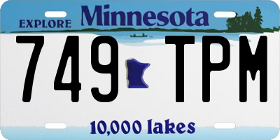 MN license plate 749TPM