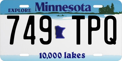 MN license plate 749TPQ
