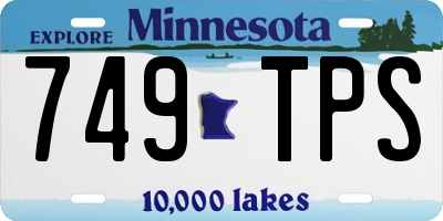 MN license plate 749TPS