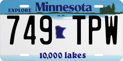 MN license plate 749TPW