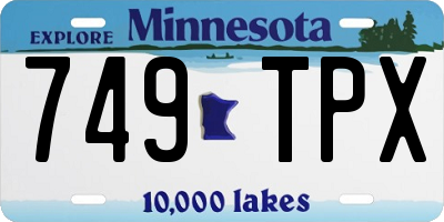 MN license plate 749TPX