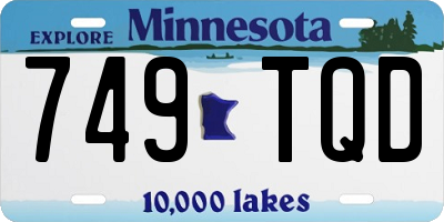 MN license plate 749TQD
