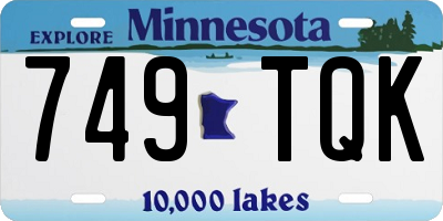 MN license plate 749TQK