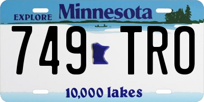 MN license plate 749TRO