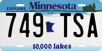 MN license plate 749TSA