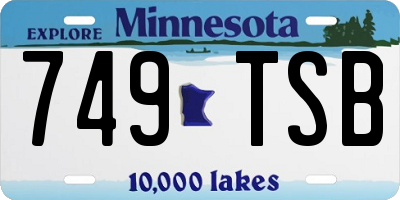 MN license plate 749TSB