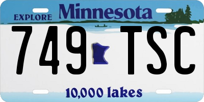 MN license plate 749TSC