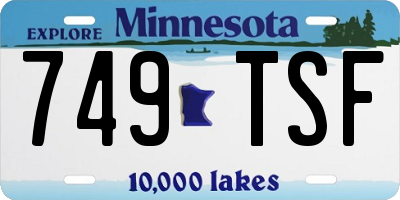 MN license plate 749TSF