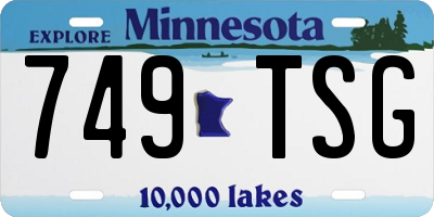MN license plate 749TSG