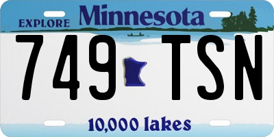 MN license plate 749TSN