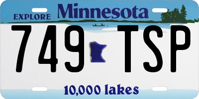 MN license plate 749TSP