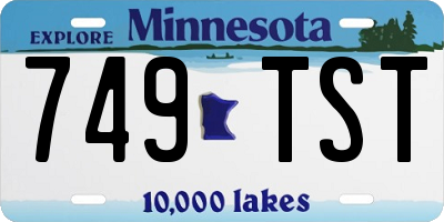 MN license plate 749TST