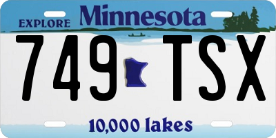 MN license plate 749TSX