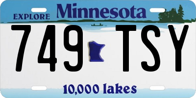 MN license plate 749TSY