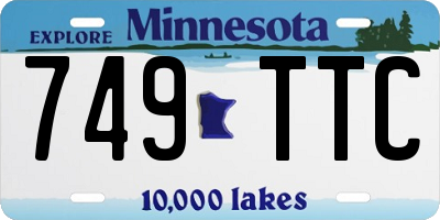 MN license plate 749TTC