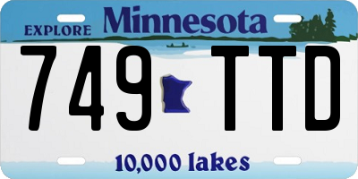 MN license plate 749TTD