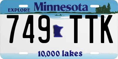 MN license plate 749TTK