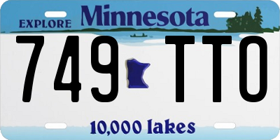 MN license plate 749TTO