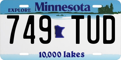 MN license plate 749TUD