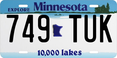 MN license plate 749TUK