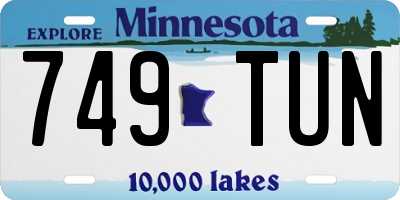 MN license plate 749TUN