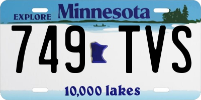 MN license plate 749TVS