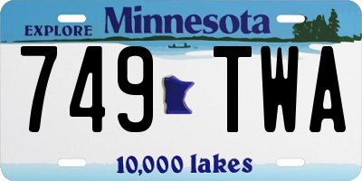 MN license plate 749TWA