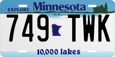MN license plate 749TWK
