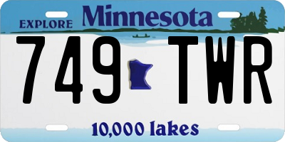 MN license plate 749TWR