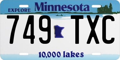 MN license plate 749TXC