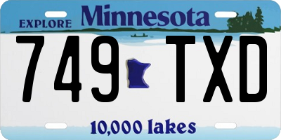 MN license plate 749TXD